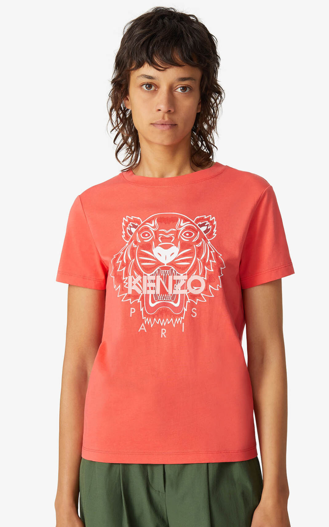 Kenzo 虎 Tシャツ レディース 赤 - TBWLJC510